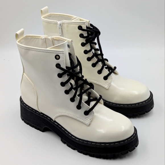 Madden NYC Shoes - Madden NYC White Patent Boots 8 NWT